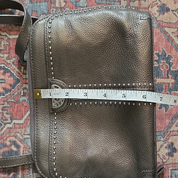 Brighton Grey Leather Studded Crossbody - Picture 15 of 16
